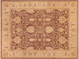handmade Transitional Antique Brown Tan Hand Knotted RECTANGLE 100% WOOL area rug 8x10