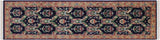 Kashan Pak Persian Freida Blue/Gold Wool Runner - 2'7'' x 10'2''