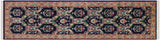 Kashan Pak Persian Lashonda Blue/Gold Wool Runner - 2'6'' x 9'11''