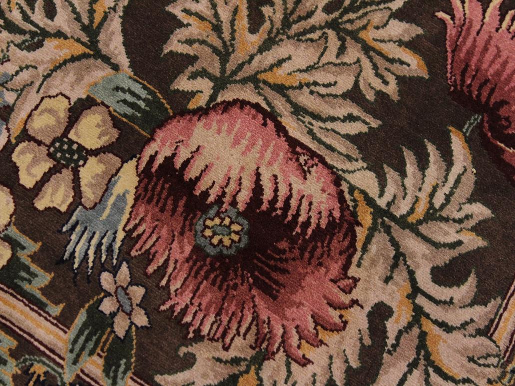 handmade Traditional Gulzar Brown Pink Hand Knotted RUNNER 100% WOOL area rug 3x13