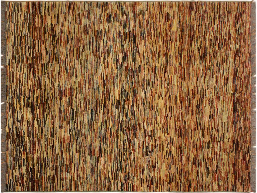 Shabby Chic Gabbeh Gussie Beige/Blue Wool Rug - 4'3'' x 5'3''