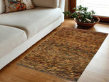 Shabby Chic Gabbeh Gussie Beige/Blue Wool Rug - 4'3'' x 5'3''