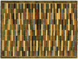 Modern Gabbeh Kaitlyn Green/Blue Wool Rug - 3'10'' x 5'10''