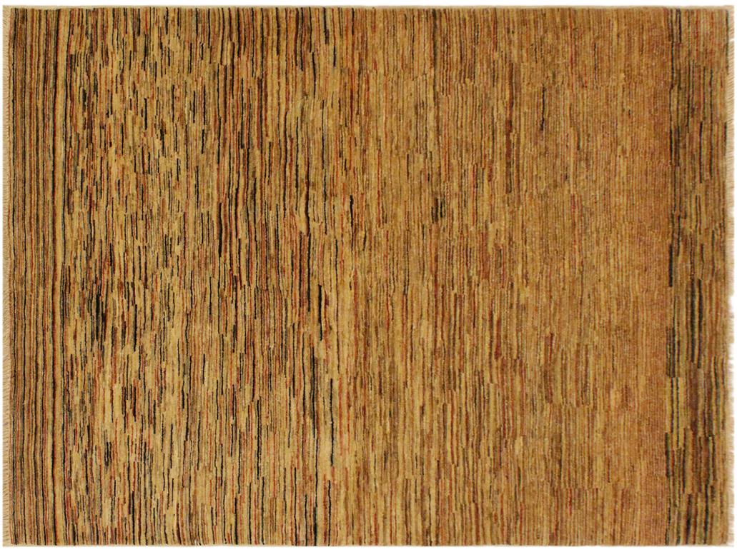 Bohemian Gabbeh Jesse Beige/Rust Wool Rug - 3'10'' x 5'9''