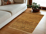 Bohemian Gabbeh Jesse Beige/Rust Wool Rug - 3'10'' x 5'9''