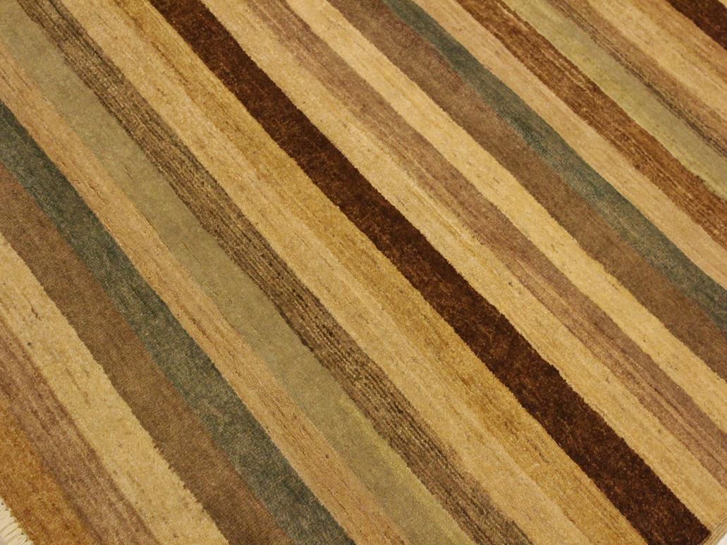 Boho Chic Gabbeh Edythe Beige/Green Wool Rug - 3'11'' x 5'7''