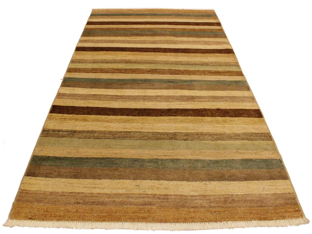 Boho Chic Gabbeh Edythe Beige/Green Wool Rug - 3'11'' x 5'7''