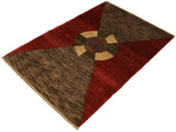Shabby Chic Gabbeh Caryn Red/Brown Wool Rug - 3'11'' x 5'11''