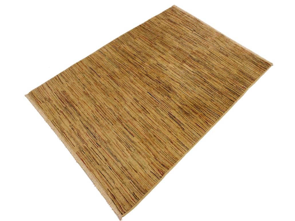 Modern Gabbeh Bennie Beige/Rust Wool Rug - 4'0'' x 5'9''