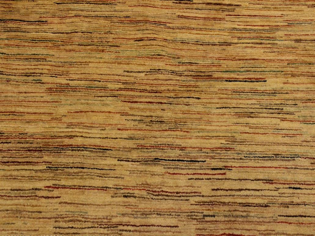 Modern Gabbeh Bennie Beige/Rust Wool Rug - 4'0'' x 5'9''