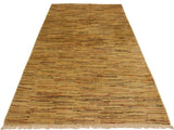 Modern Gabbeh Bennie Beige/Rust Wool Rug - 4'0'' x 5'9''