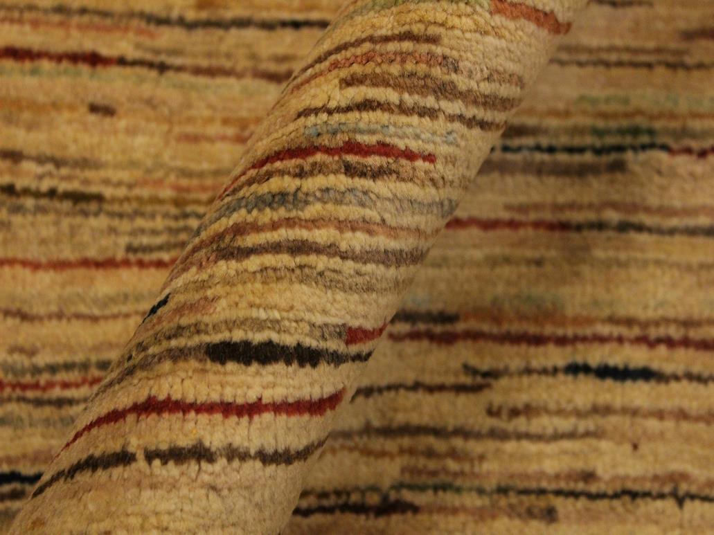 Modern Gabbeh Bennie Beige/Rust Wool Rug - 4'0'' x 5'9''