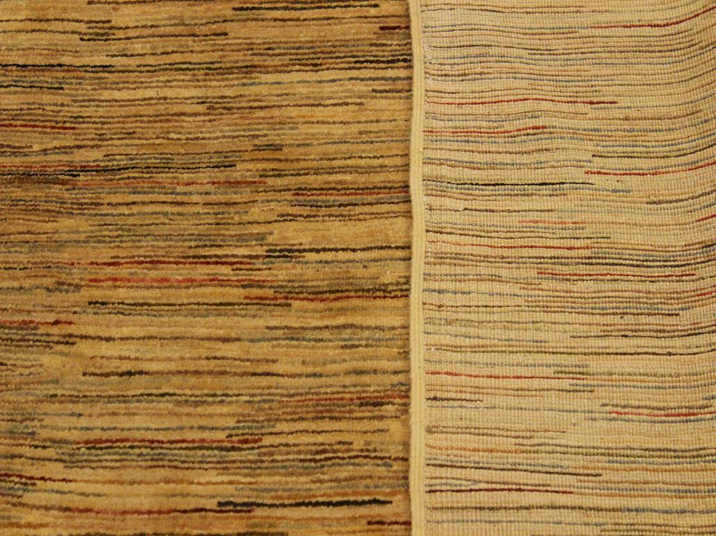 Modern Gabbeh Bennie Beige/Rust Wool Rug - 4'0'' x 5'9''