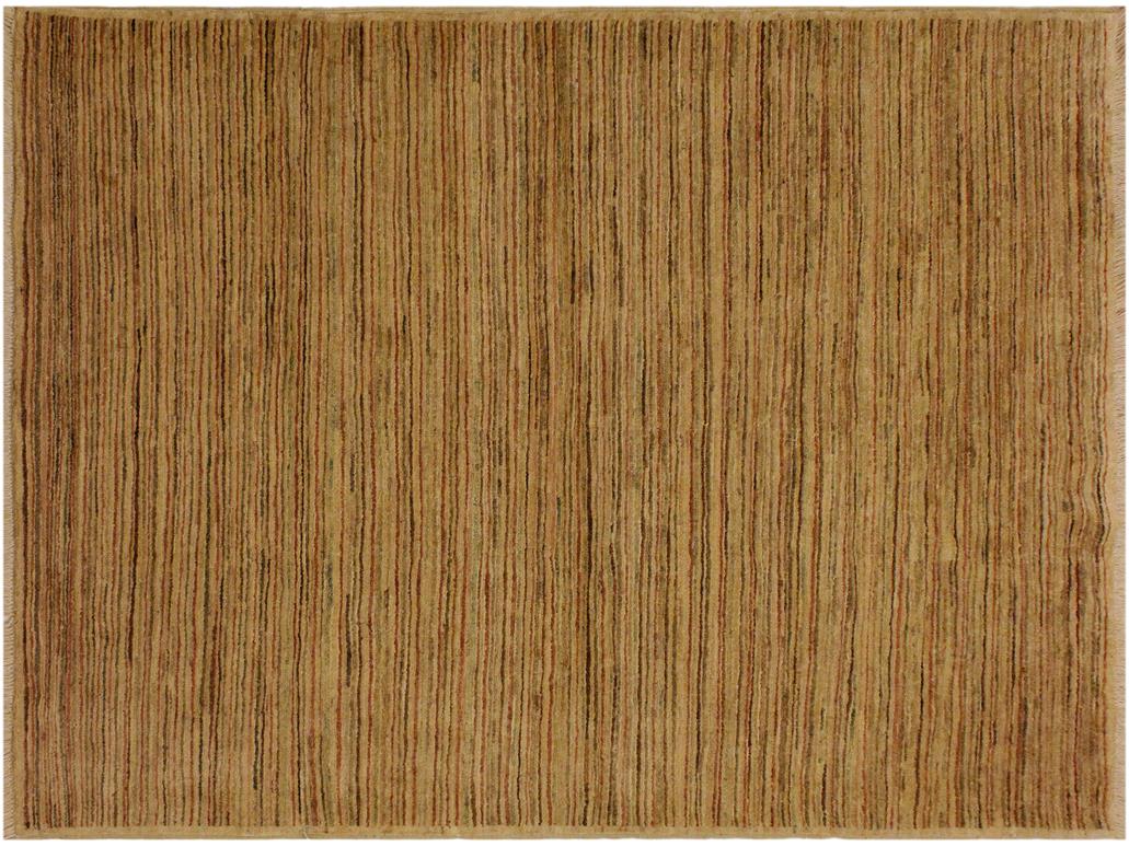 Shabby Chic Gabbeh Delma Beige/Rust Wool Rug - 4'2'' x 5'9''