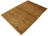 Modern Gabbeh Jaquelin Beige/Rust Wool Rug - 4'3'' x 5'9''