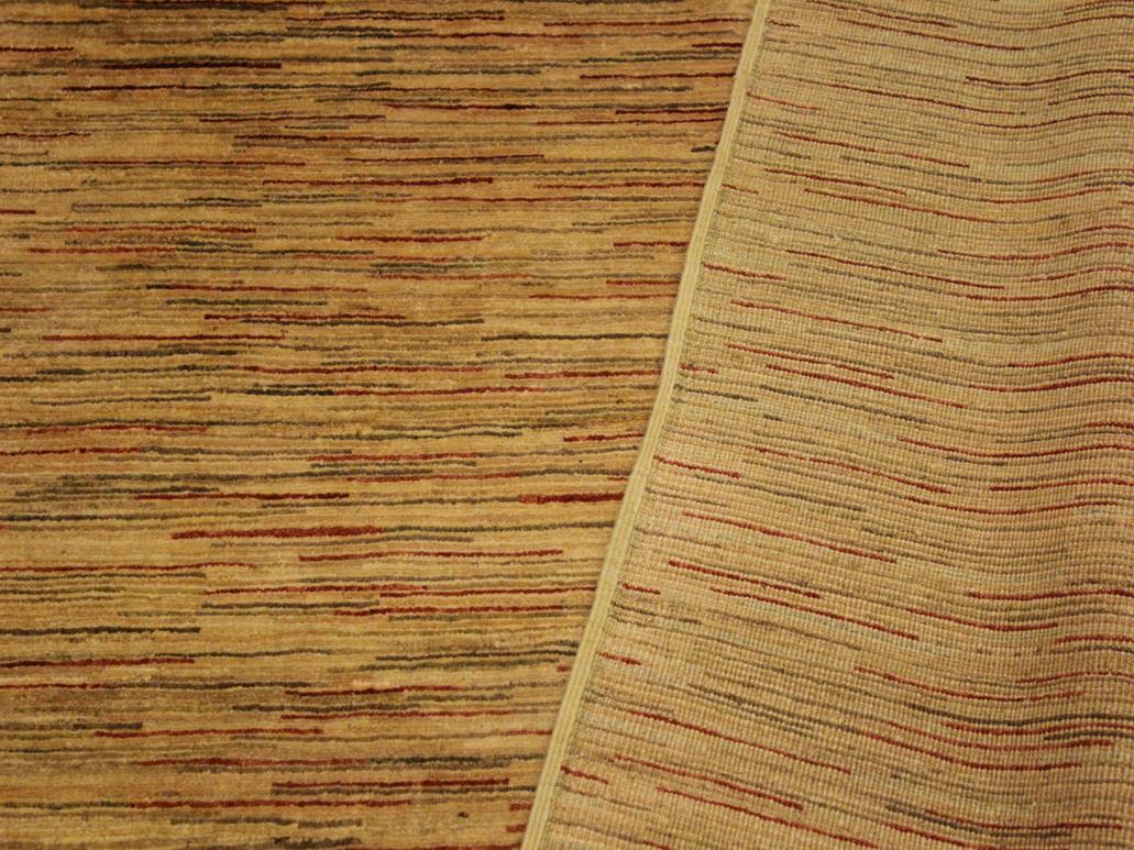 Modern Gabbeh Jaquelin Beige/Rust Wool Rug - 4'3'' x 5'9''