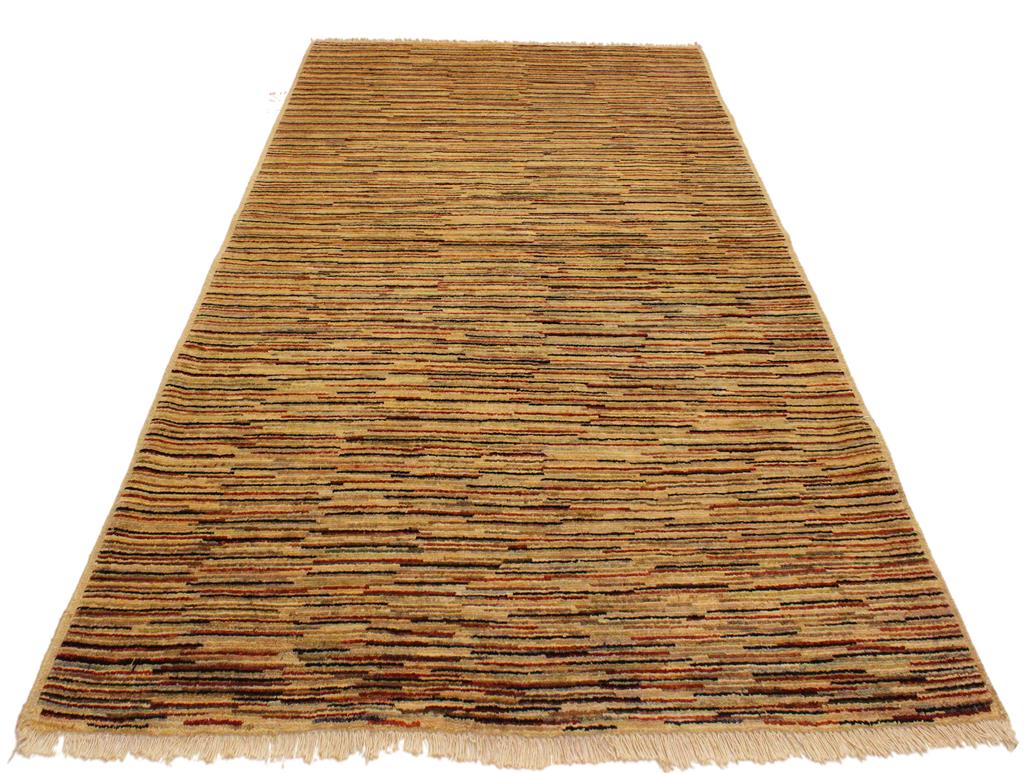 Bohemian Gabbeh Birdie Beige/Rust Wool Rug - 4'2'' x 5'9''