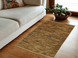 Shabby Chic Gabbeh Maurine Beige/Black Wool Rug - 3'9'' x 5'9''