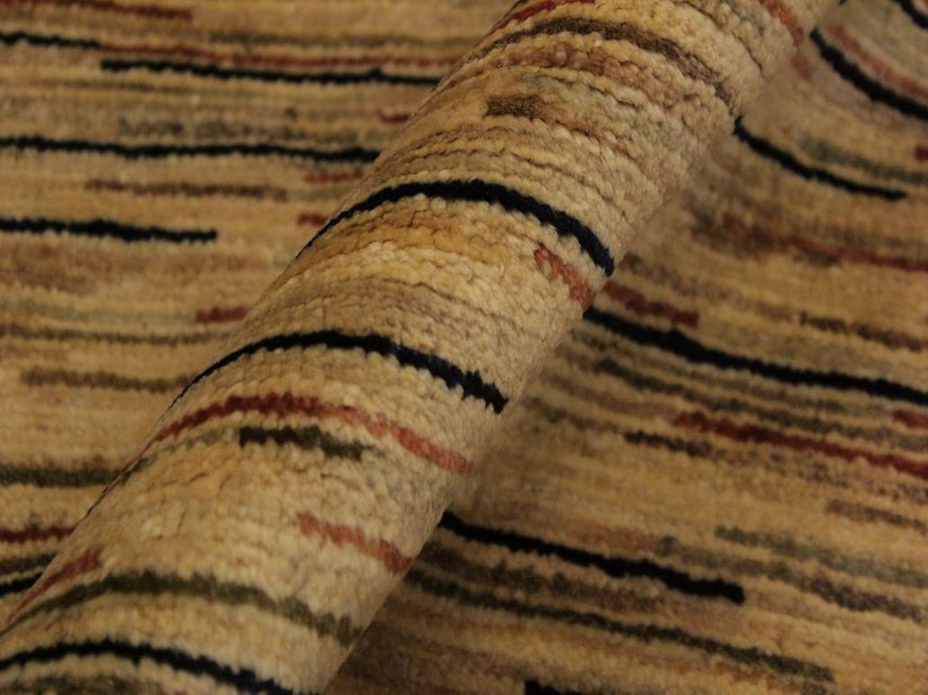 Shabby Chic Gabbeh Maurine Beige/Black Wool Rug - 3'9'' x 5'9''