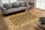 handmade Traditional Kafkaz Chobi Ziegler Lt. Green Ivory Hand Knotted RECTANGLE 100% WOOL area rug 5 x 7