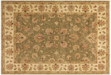 handmade Traditional Kafkaz Chobi Ziegler Lt. Green Ivory Hand Knotted RECTANGLE 100% WOOL area rug 5 x 7
