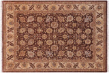 handmade Traditional Kafkaz Chobi Ziegler Brown Tan Hand Knotted RECTANGLE 100% WOOL area rug 5 x 7