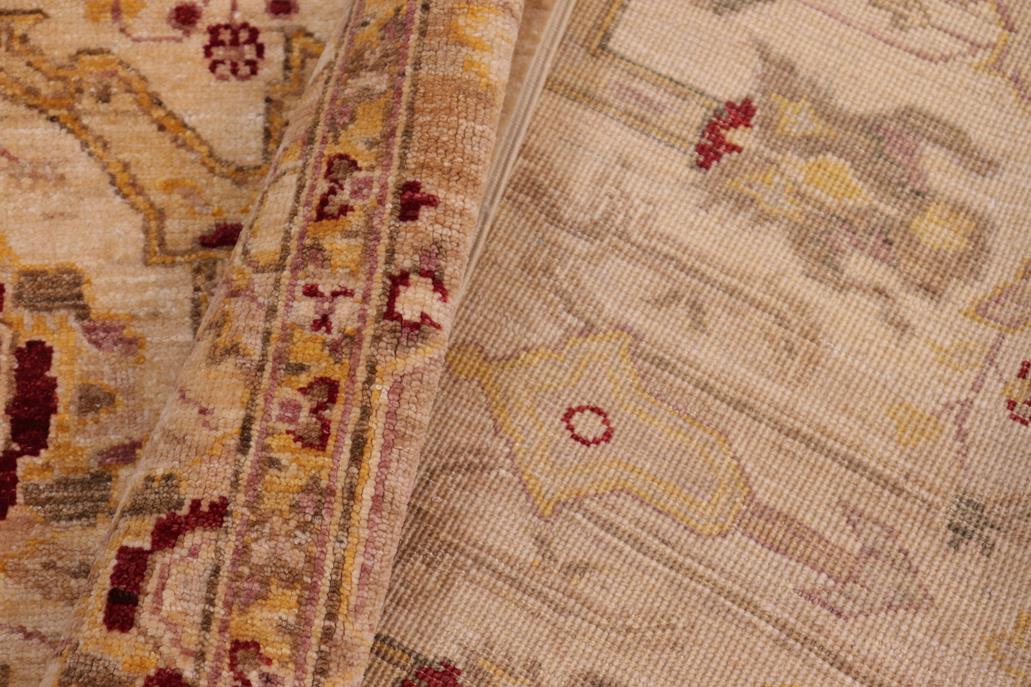handmade Traditional Kafkaz Chobi Ziegler Tan Gold Hand Knotted RECTANGLE 100% WOOL area rug 5 x 7