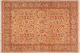 Classic Ziegler Tonja Tan Brown Hand-Knotted Wool Rug - 5'6'' x 6'7''