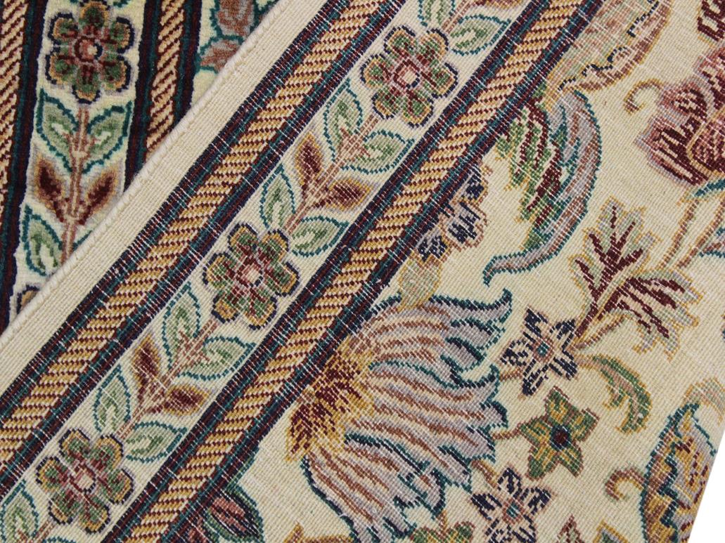 handmade Traditional Gulberg Beige Green Hand Knotted RUNNER 100% WOOL area rug 3x13