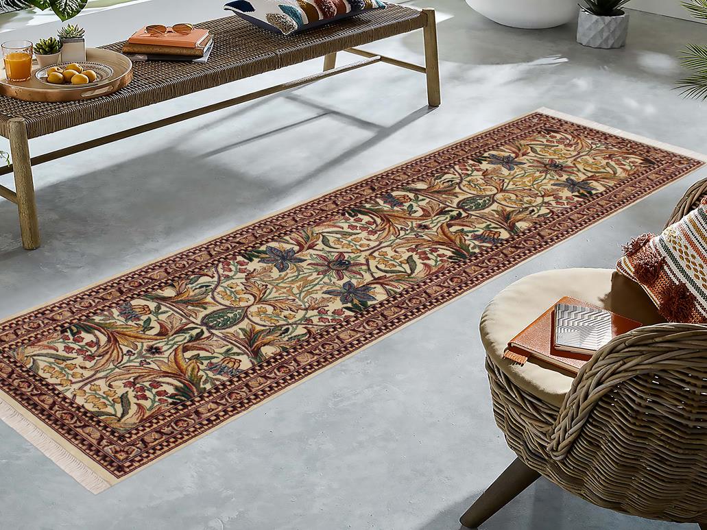 handmade Traditional Internation Beige Brown Hand Knotted RUNNER 100% WOOL area rug 3x10