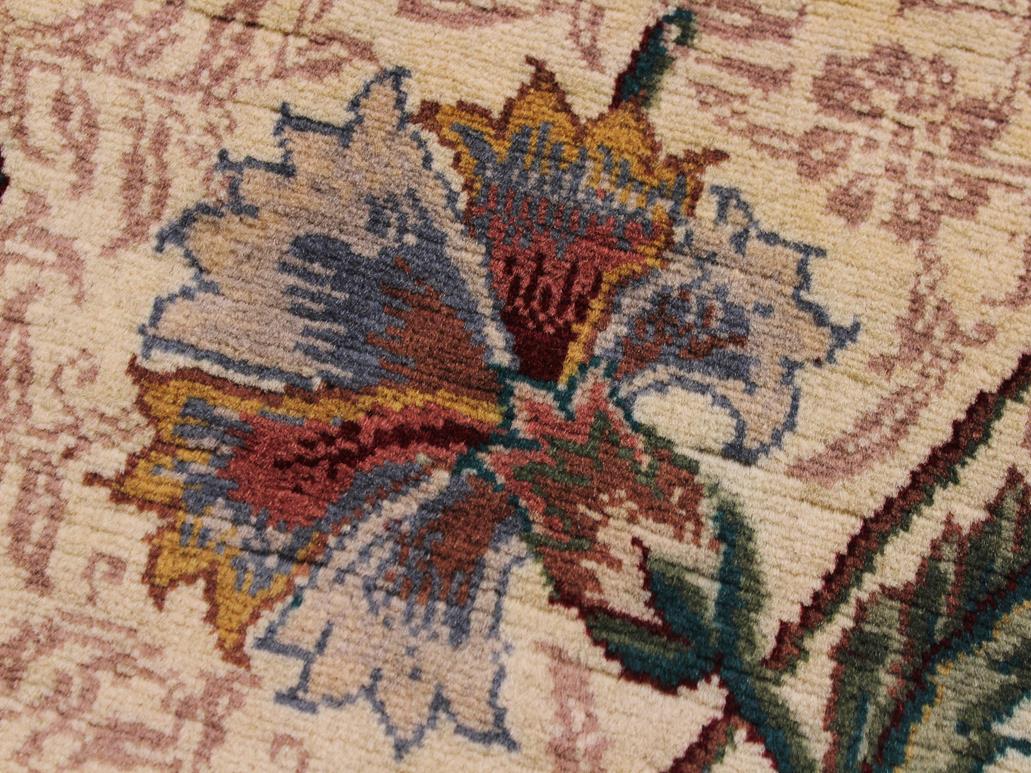 handmade Traditional Azeem Beige Gold Hand Knotted RUNNER 100% WOOL area rug 2x8
