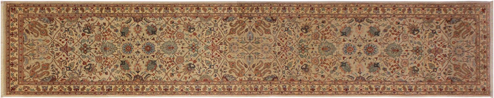 handmade Transitional  Lt. Gray Ivory Hand Knotted RUNNER 100% WOOL area rug 3x12