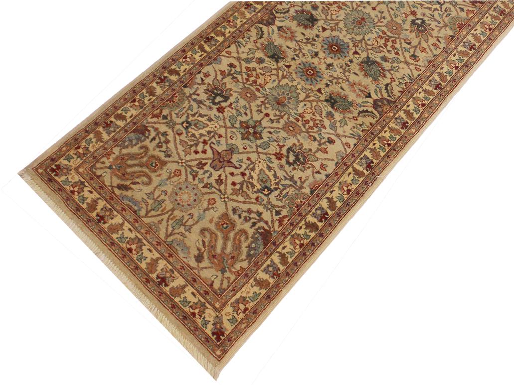 handmade Transitional  Lt. Gray Ivory Hand Knotted RUNNER 100% WOOL area rug 3x12