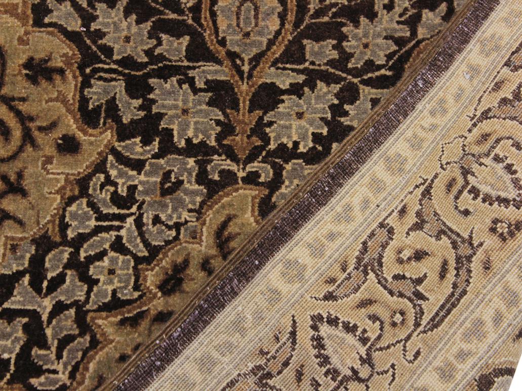 handmade Transitional Veg Dye Brown Gold Hand Knotted RUNNER 100% WOOL area rug 3x11