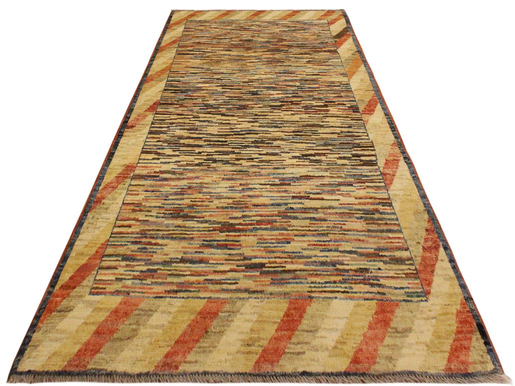 Shabby Chic Gabbeh Trista Blue/Beige Wool Rug - 3'4'' x 4'8''