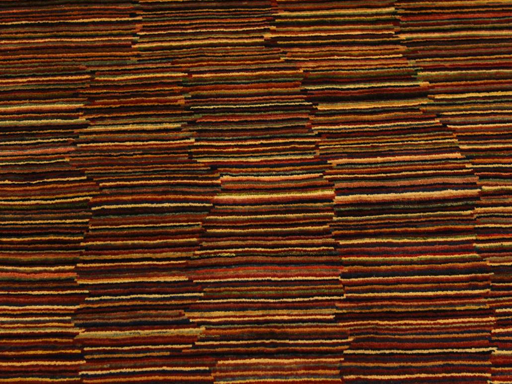 Modern Gabbeh Georgian Blue/Red Wool Rug - 3'3'' x 4'9''