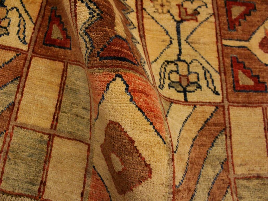 Shabby Chic Gabbeh Magda Beige/Brown Wool Rug - 3'0'' x 4'10''