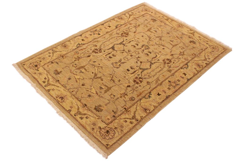 handmade Traditional Kafkaz Chobi Ziegler Lt. Tan Gold Hand Knotted RECTANGLE 100% WOOL area rug 3 x 5