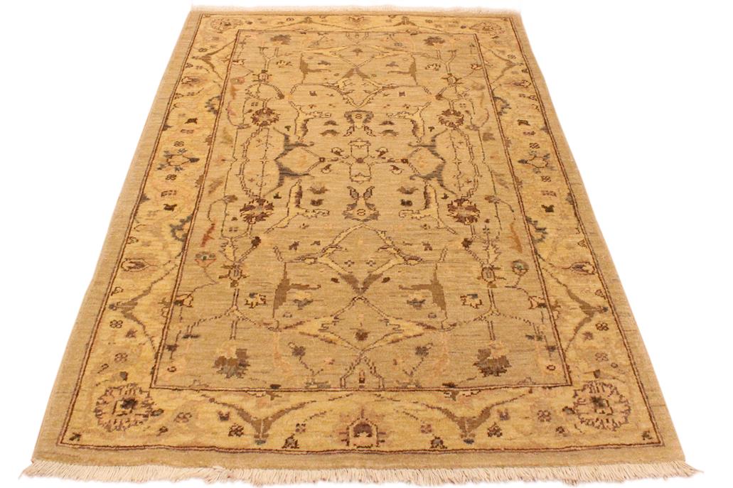 handmade Traditional Kafkaz Chobi Ziegler Lt. Tan Gold Hand Knotted RECTANGLE 100% WOOL area rug 3 x 5