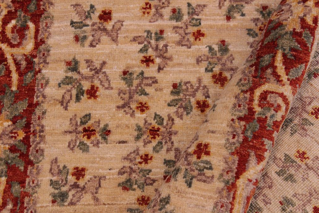 handmade Traditional Kafkaz Chobi Ziegler Ivory Red Hand Knotted RECTANGLE 100% WOOL area rug 3 x 5