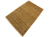 Modern Gabbeh Alaina Beige/Green Wool Rug - 3'1'' x 4'11''
