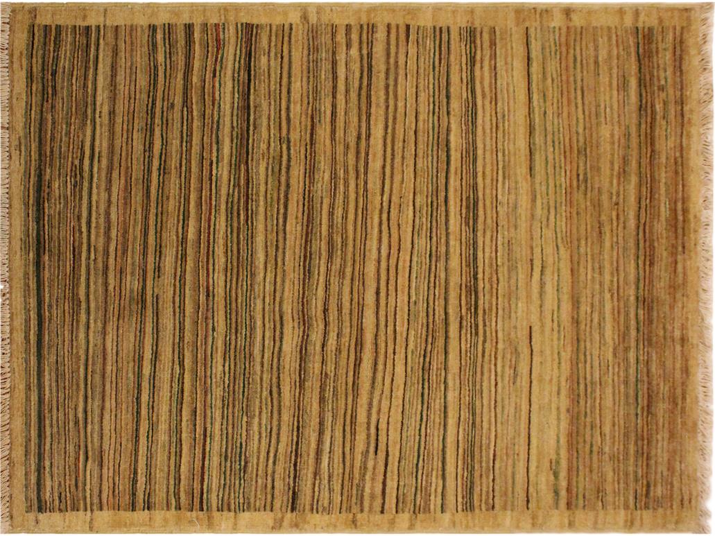 Bohemian Gabbeh Suzanna Beige/Green Wool Rug - 3'0'' x 4'9''