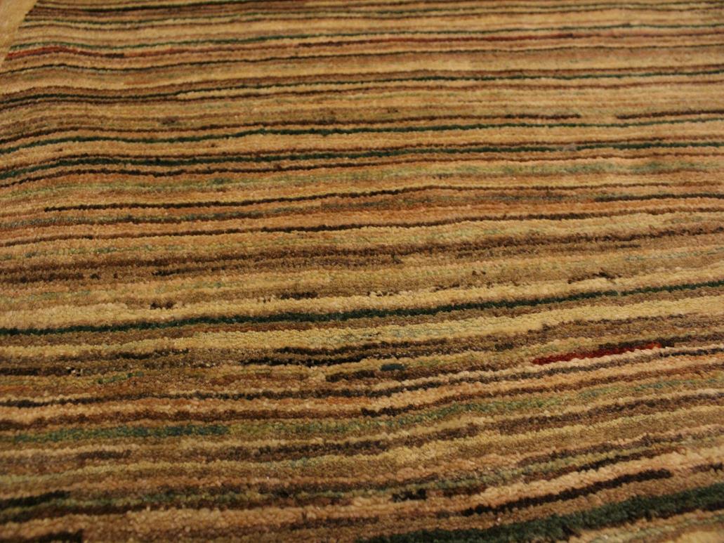 Bohemian Gabbeh Suzanna Beige/Green Wool Rug - 3'0'' x 4'9''