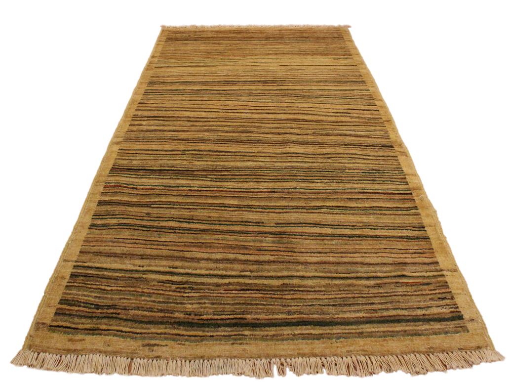 Bohemian Gabbeh Suzanna Beige/Green Wool Rug - 3'0'' x 4'9''