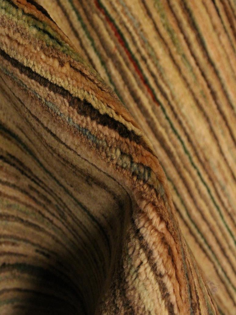 Bohemian Gabbeh Suzanna Beige/Green Wool Rug - 3'0'' x 4'9''