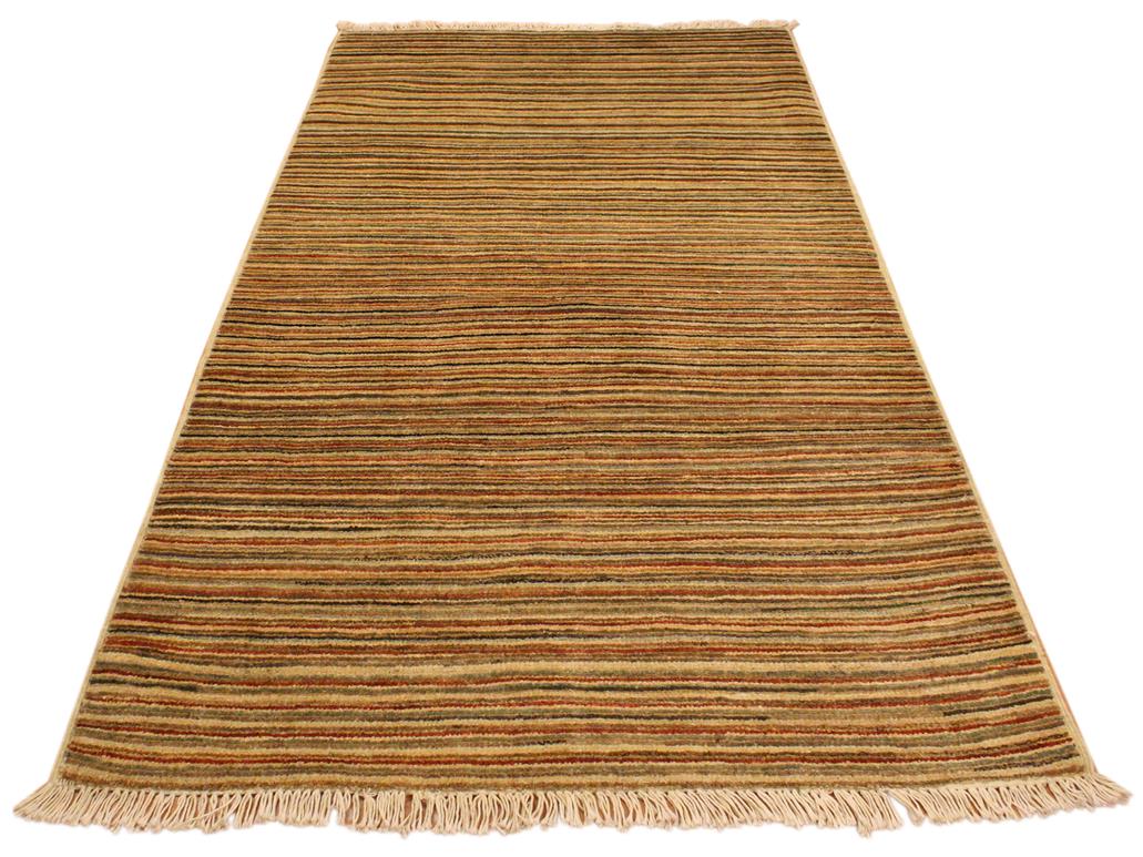 Contemporary Gabbeh Nereida Beige/Rust Wool Rug - 3'1'' x 5'1''