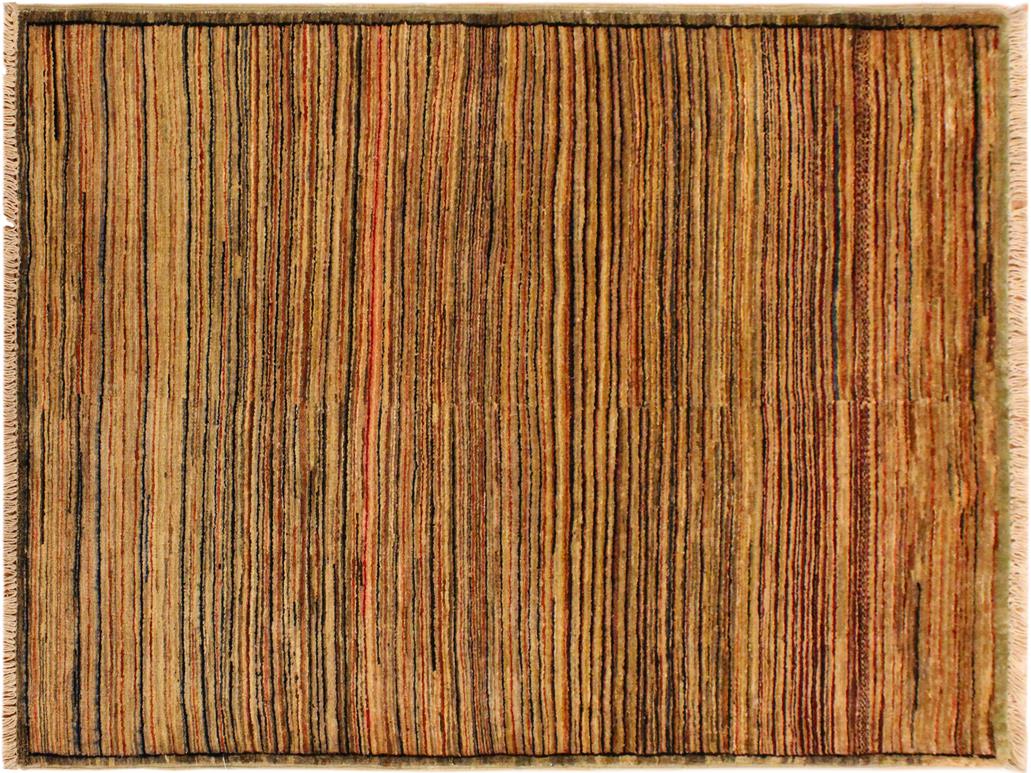 Shabby Chic Gabbeh Lida Beige/Brown Wool Rug - 2'10'' x 4'9''