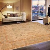 handmade Traditional Kafkaz Chobi Ziegler Tan Rust Hand Knotted RECTANGLE 100% WOOL area rug 13 x 18