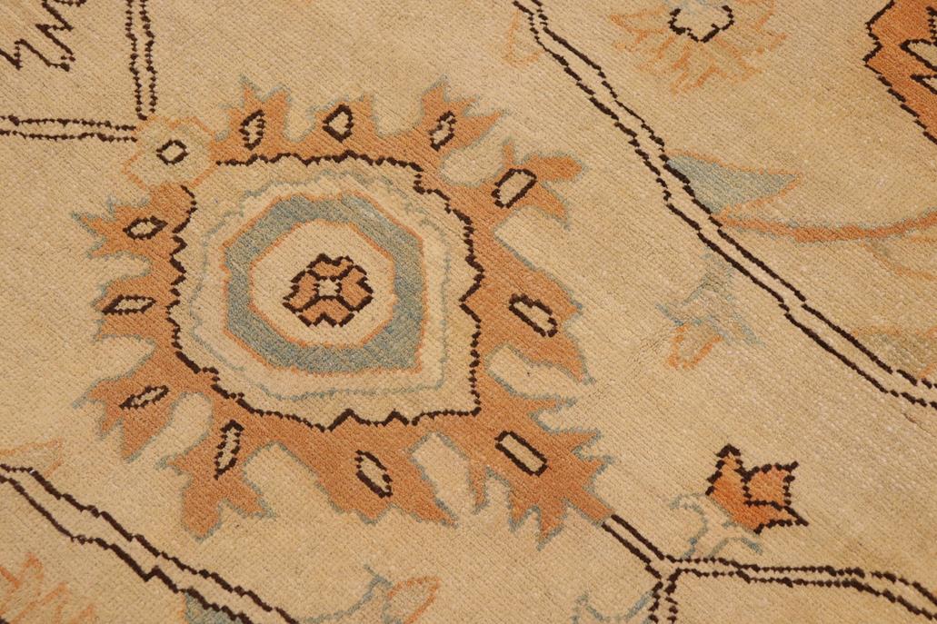 handmade Transitional Kafkaz Chobi Ziegler Tan Orange Hand Knotted RECTANGLE 100% WOOL area rug 10 x 15