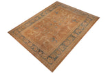 handmade Traditional Kafkaz Chobi Ziegler Rust Teal Blue Hand Knotted RECTANGLE 100% WOOL area rug 13 x 19